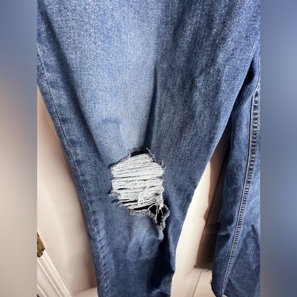 No Boundaries Juniors Size 17 Blue Wash Distressed Button Fly Denim Jeans 14 - Picture 10 of 13